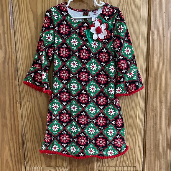 Counting Daisies Girls Floral Print Christmas Dress ~ 6Y - Picture 1 of 9